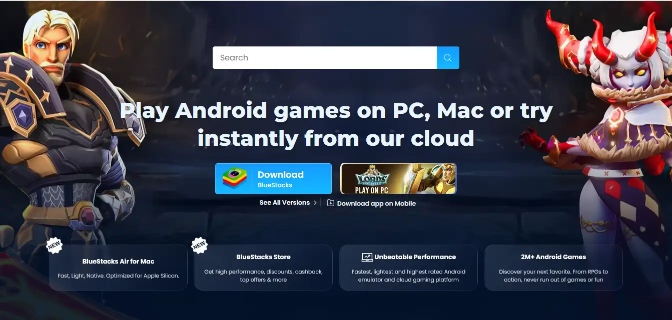 Downloading BlueStacks on a Windows PC