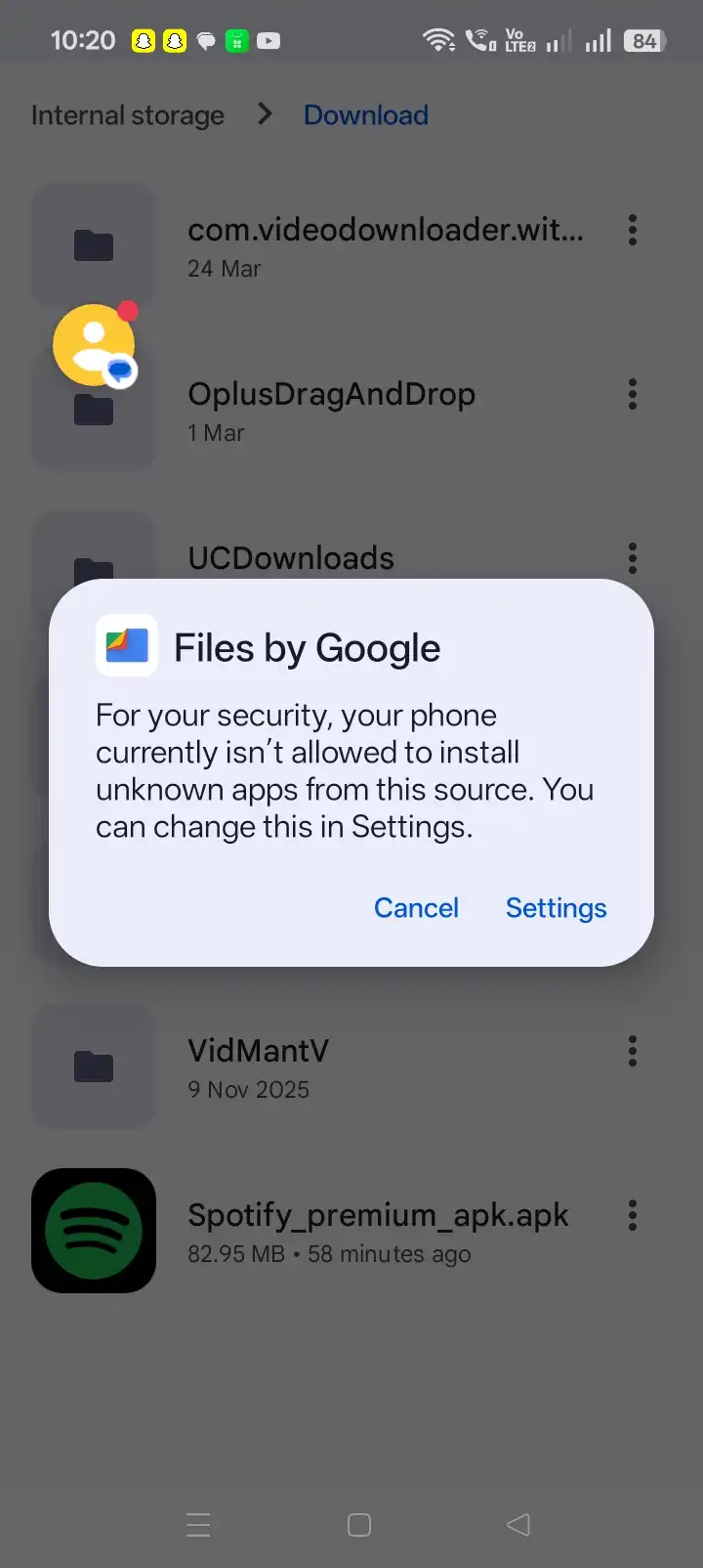 Files by Google asking for permission to install unknown apps