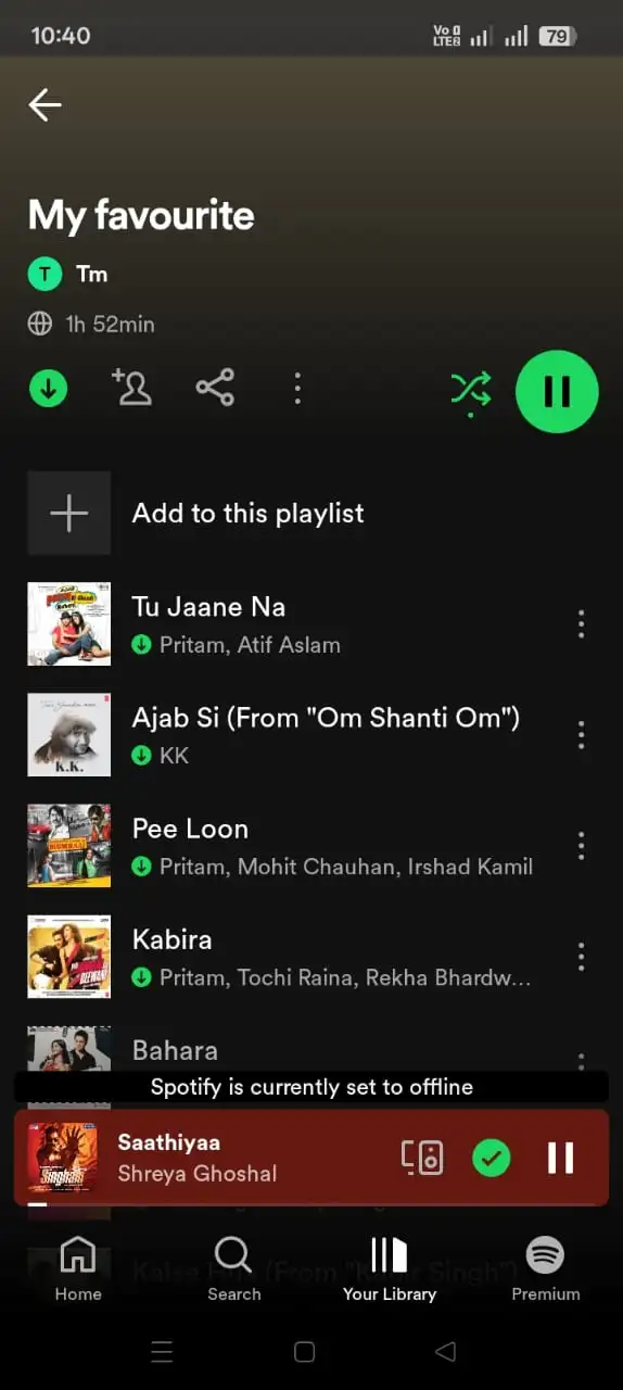 Downloaded music in My Favourite