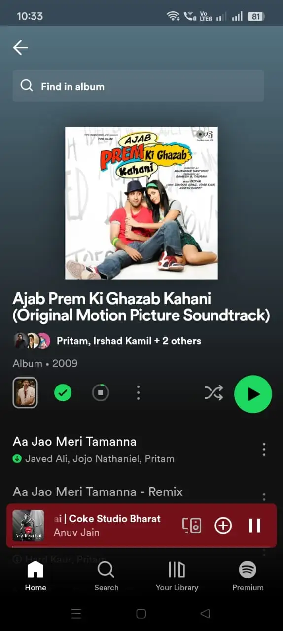 Downloading a song in Spotify MOD APK