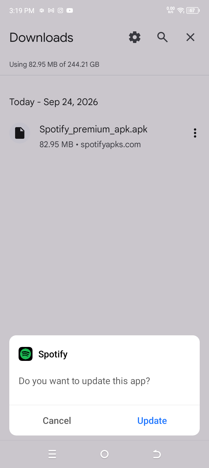 installing spotify from browser downloaded folder